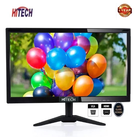 Picture of 15 Inch Hitech Led Monitor With VGA & HDMI Supported Black In Color
