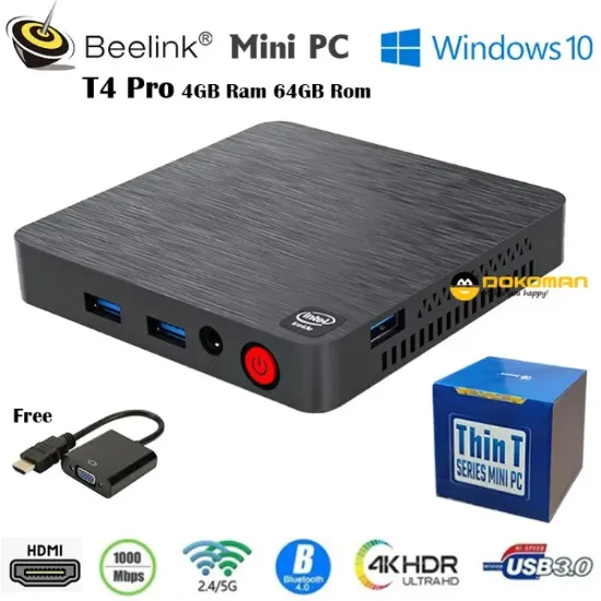Picture of Beelink T4 Pro / Intel Apollo Lake Processor N3350 / 4GB RAM / 64 GB ROM / WiFi / Bluetooth Mini Desktop