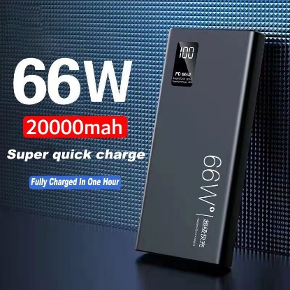 Picture of SuperCharge 66W Power Bank | 20000mAh | Adaptive Fast Charging | Flashlight | Type C PD & USB Ports | LED Display